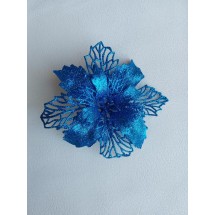 Цветы в глиттере 16 см цв. синий, цена за 1 шт